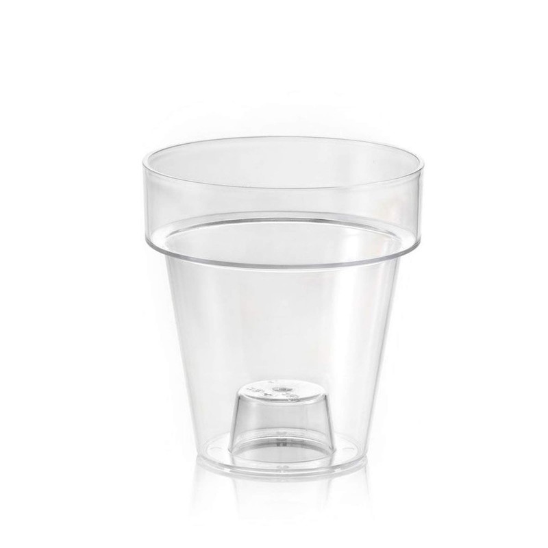 TERAPLAST Porto Clear Orchid Vase with 4 Drainage Holes Vase