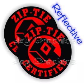 Unbranded REFLECTIVE RED ZIP-TIE CERTIFIED Hard Hat Stickers Funny Helmet Decals Zip Ties