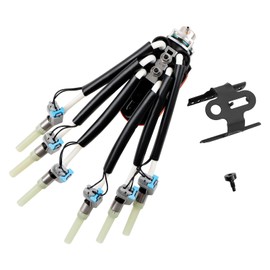 FJ503 Spider Fuel Injectors Assembly w/Bracket Upgraded 6 Cylinder Spider Injectors Compatible with Chevy, GMC, Isuzu, Oldsmobile Models 4.3L V6 Engine, Replace# FJ503, FJ10565