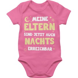 Shirtracer - Baby Bodysuit Boy Girl - Sayings - My Parents Are Now Available At Night, 1 Pink