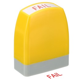 PATIKIL Fail Notice Stamp Self Inking, Red Ink Office Stamps Pre Inked Message Stamp Refillable Business Stamp, Yellow