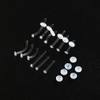 BOKABOO 12pcs Glass Piercing Retainers Set for Work/Surgery/Sports, 14g Curved