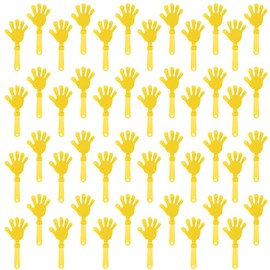 ZCYSRLQIN 100 Pcs Sunburst Yellow Hand Clappers 7.5 Inch Clappers Noisemakers Noise Makers Party Favors Plastic Clapper for Sporting Events Cheers Ball Dance Basketball Football Noisemakers （Yellow）
