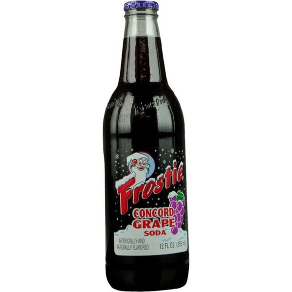 Frostie Concord Grape Soda, 12 Oz Glass Bottle (Pack of