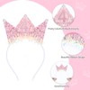 Casoty Pink 4th Birthday Crown, 4th Birthday Decorations, 4th Birthday