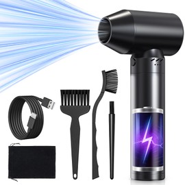 Electric Compressed Air Duster 900000 RPM - Cordless Rechargeable Air Blower for PC/Computer Cleaning, Keyboard, Electronics, Car & Home Dusting, Replaces Air Cans (Powered Turbo Fan Duster)