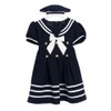 Classykidzshop Navy Girl Sailor Dress with White Strip (Large /12-18