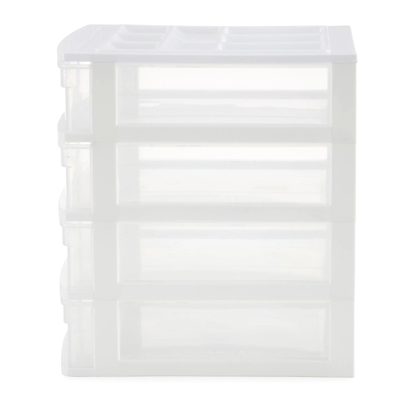 Gracious Living 4 Drawer Desktop Countertop Storage with Organizer Lid