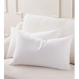 Plankroad Home Décor 16x20 Hypoallergenic Fluffy Faux Down Poly Rectangular Pillow Insert, 100% Cambric Cotton Shell, Never Vacuum-Packed, Made in USA, Set of 2