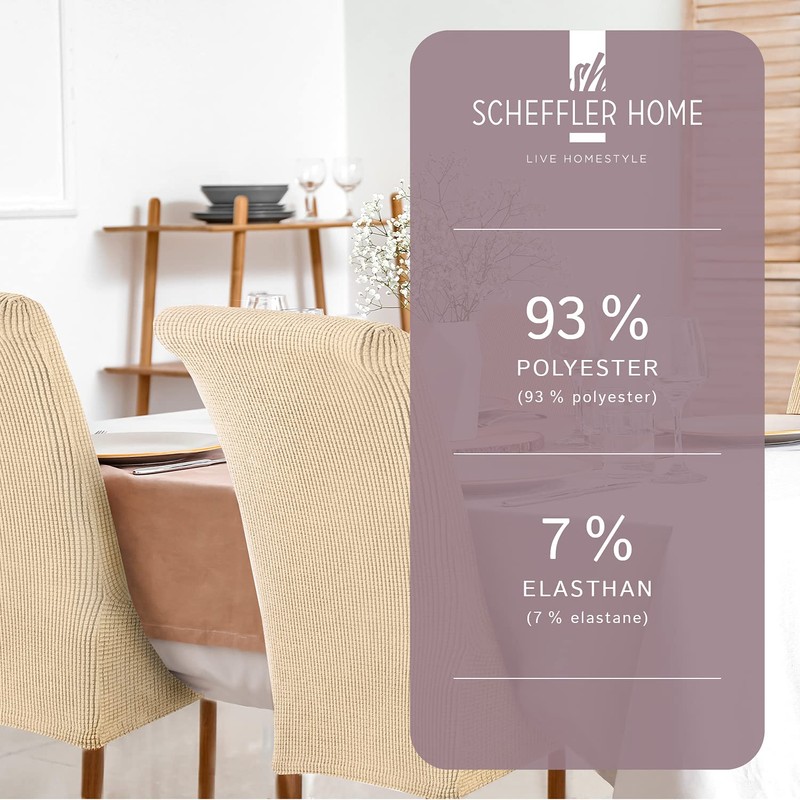 Scheffler Home Chair Cover Stretch Chair Cover Sofia White Ecru