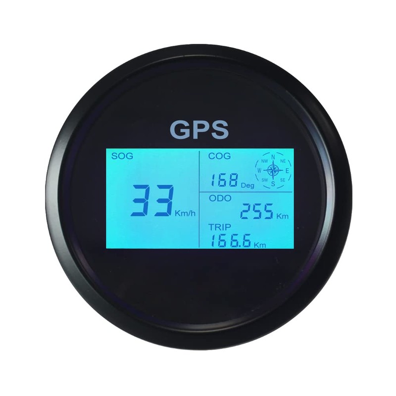 ELING Universal 85mm Digital LED GPS Speedometer Odometer Adjustable Overspeed