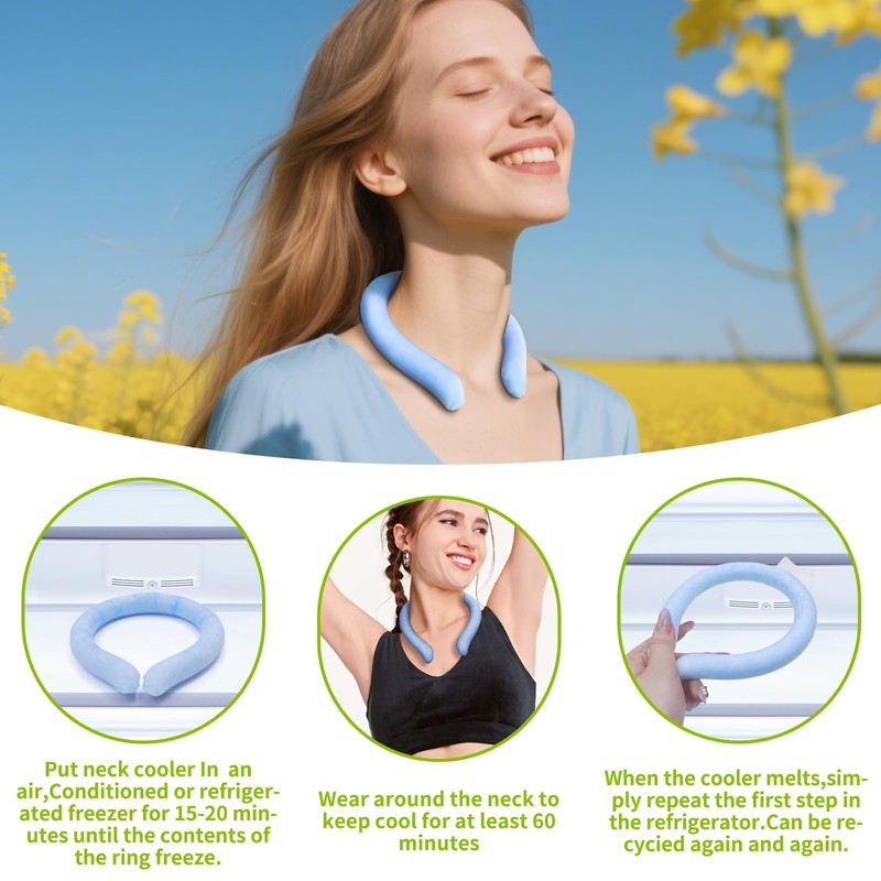 Cooling Neck Wrap for Fever Relief, Summer Heat Cooler, Reusable