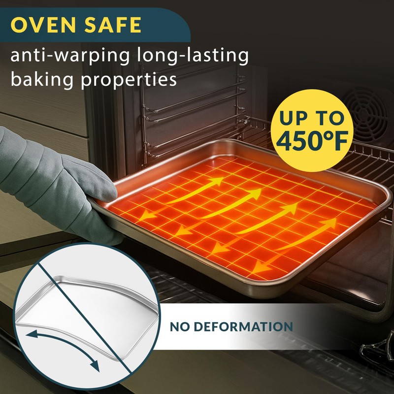 Baker’s Signature Stainless Steel Cookie Sheet Pan, Stainless Steel Baking