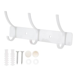 CAPASTEC Wall Hanging Rack Wall Hanger Coat Rack Wall Mounted Coat Hook Hanging Hooks 3 Rows Hat Rack Bathroom Towel Hook White
