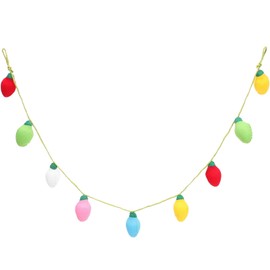 VICASKY Christmas Felt Garland Knitted Tree Pendant Holiday 3D Lightbulb Bulb Ceiling Mantle Xmas Party Scene for Wall Decoration