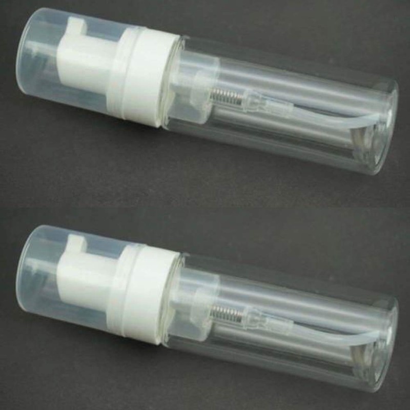 UTENEW 2-Piece Plastic Foamer Bottle Clear Pump Dispenser Mini Travel