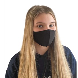 Komonee Adults Black Face Mask Washable Reusable Dustproof Cloth Mouth Cover Covering For Men Women Outdoors Indoors Cycling Ski Protection (Pack Of 2)