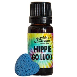 Hippie Go Lucky Patchouli Essential Oil Blend w/ Lava Stone Portable Diffuser | Pure Patchouli and Grapefruit Aromatherapy for Energy and Relaxation - 10mL