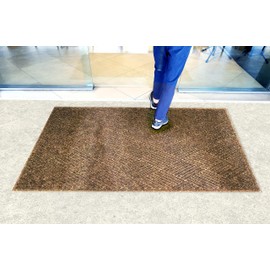 M+A Matting-221510046 WaterHog Diamond | Commercial-Grade Entrance Mat with Fabric Border â€“ Indoor/Outdoor, Quick Drying, Stain Resistant Door Mat (Medium Brown, 4' x 6')