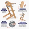 Cowiewie 3-in-1 Convertible Natural Wooden High Chair for Babies &