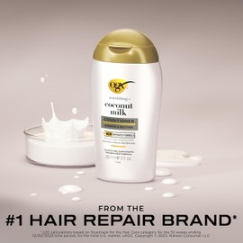 OGX Nourishing + Coconut Milk Moisturizing Conditioner, Hydrating & Restoring Conditioner Moisturizes for Soft Hair After the First Use, Travel Size, TSA-Compliant, 3 fl. oz