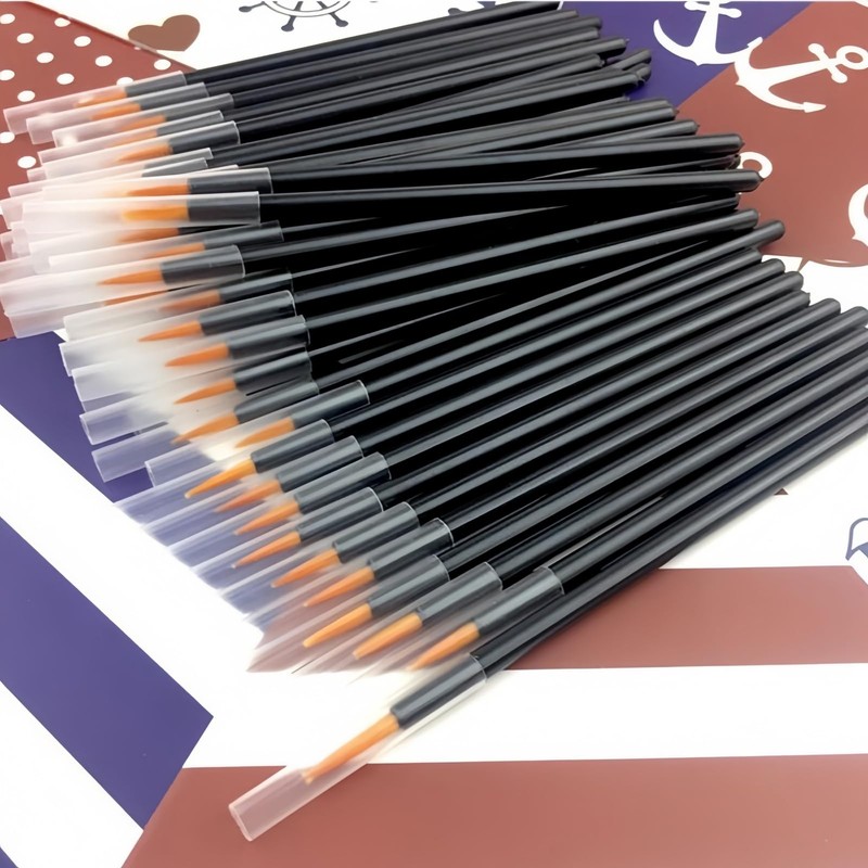 100 PCS Disposable Eyeliner and Disposable Lip Brushes Brush