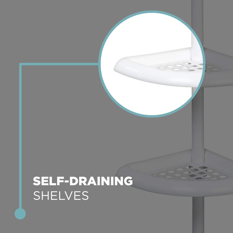 Zenna Home Pole Shower Caddy, White