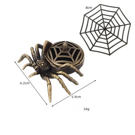 2PCS Incense Holder,Small Inscent Burner with 2 Plastic Spider Web,Metal Incense Burner for Yoga,Meditation and Zen Meditation (Spider)