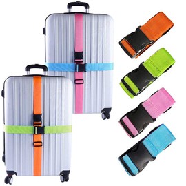 Aieino Luggage Straps Heavy Duty Luggage Straps 6.5ft Adjustable Quick Release Buckle for Travel Bag Accessories 4 Colors 4 Pack