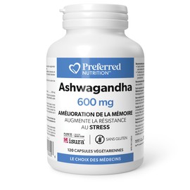 Preferred Nutrition® Ashwagandha 600 mg 10:1 Extract = 6000 mg, 120 Vegetarian Capsules,
