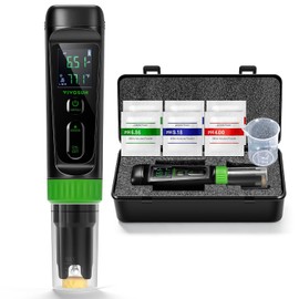 VIVOSUN Aerolab Digital pH Meter Kit ±0.01 High Accuracy, Waterproof pH Tester Pen with Replaceable Probe, LCD Display, Auto Temperature Compensation,