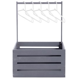 Suzile Wooden Baby Shower Crate Closet, Wood Hamper New Baby Gift Basket with Handle Gender Reveal Storage Box for Pregnancy New Parent(Gray,Classic)