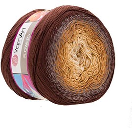 Yarn Art Flowers 55% Cotton 45% Acrylic 250gr 1094yds Multicolor Rainbow Crochet Sport Yarn (284)