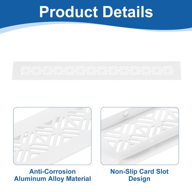 uxcell 2Pcs Aluminum Alloy Air Vents, 400 x 50mm /