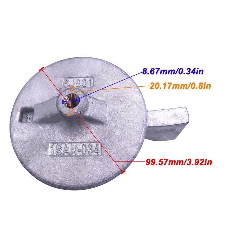 Boat Motor 6J9-45371-00 6J9-45371-01 6K1-45371-02 Trim Tab Skeg Anode for
