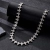 Xikui Rhinestone Cross-style Cuban Chain, Silver-plated Gold-plated Bling Necklace, 13MM