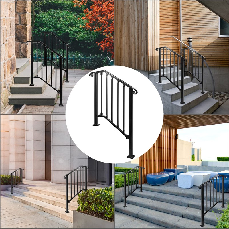 Zwinz Adjustable Handrails for Outdoor Steps, Handrail Picket #2 Fits