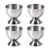 PIQIUQIU Set of 4 Egg Cup Holder Stainless Steel Egg