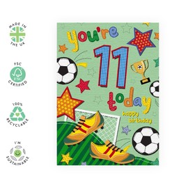 Central 23 Boy Birthday Card, 11th Birthday Card for Kids, 11th Birthday Cards for Son, Mum 11th Birthday Cards with Stickers