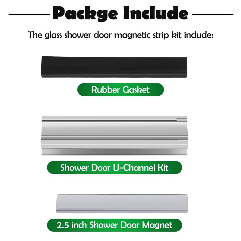 Glass Shower Door Magnet Latch Replacement Kits with Shower Door