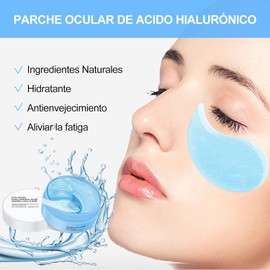 2PCS Parches para Ojos con Ácido Hialurónico (60 piezas) y 1PC (10 piezas) Mascarilla Hidratante, Hidratante Contorno de Ojos Antiarrugas, Eliminar Parches ojos Bolsas y Ojeras, Hidratación De La Piel