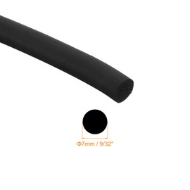 sourcing map Foam Rubber Weather Seal Strip, 7mm(9/32") Diameter 2.5 Meters (8.20Ft) Long Round EPDM Rubber for DIY Gasket, Warehouse, Pads, Foam Tubing, Crafts