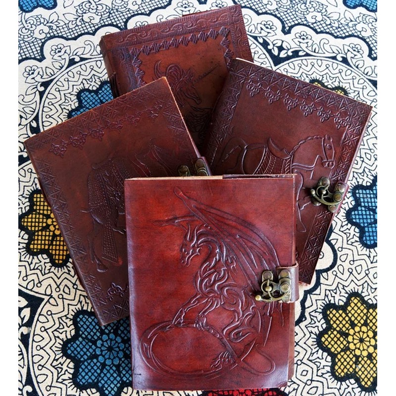 Jaald 18 cm Dragon Leather Journal Blank Grimoire Leather Diary