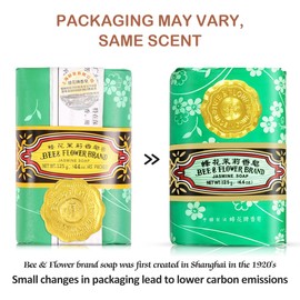 Bee & Flower Soap Bar Jasmine Soap Moisturizing Bath Soap Bars Nourishes Your Skin 4.4 oz(Pack of 4)