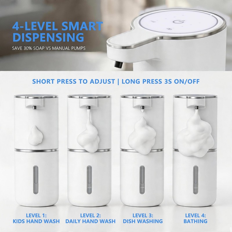 ZLPTEAM 2-Pack Automatic Foam Soap Dispenser – USB Rechargeable Smart