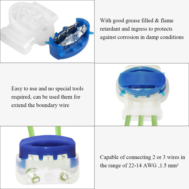 Yieidui 20Pcs Waterproof Wire Connector Crimp Gel Filling Robot Lawn