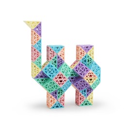 MOYU BLOCK 72 Blocks Hollow-Out Party Favors Magic Snake Cube Fidget Toy Snake Cube Macaroon Twist Puzzle Cube Classroom Rewards Good Birthday Gift for Kid(72 Wedges)