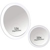 MIRRORVANA 20X & 15X Magnifying Mirror Set with 3 Suction
