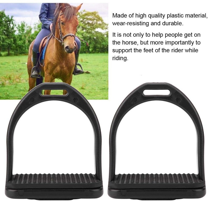 Horse Stirrup-1 Pair Black High Strength Horse Stirrup Durable Quality