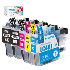 LC401 Ink Cartridge Replacement for Brother LC 401 LC-401 Ink Use with Brother MFC-J1010DW MFC-J1012DW MFC-J1170DW Printer (2BK, 1C, 1M, 1Y)